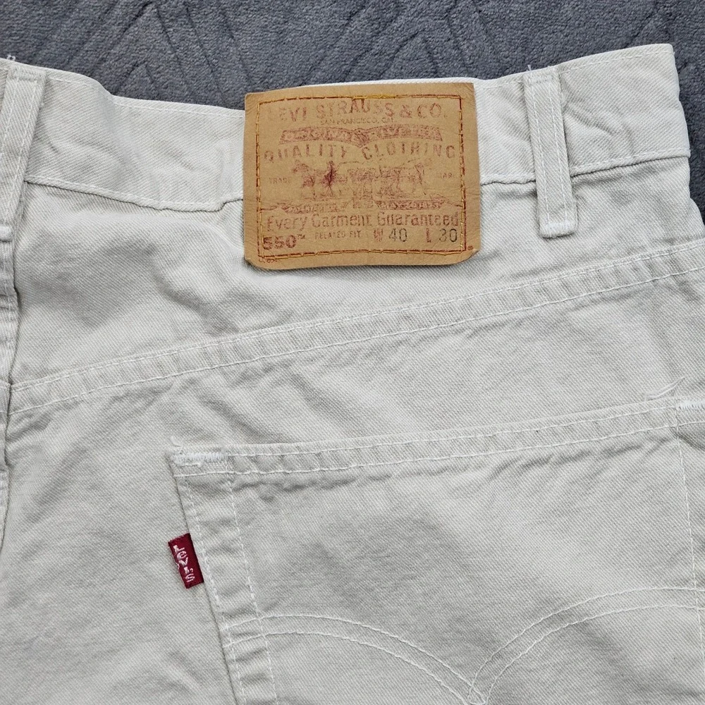 Levi's‎ 550 Jeans Mens 36x30 Off White Relaxed Fit Tapered 90s Vintage USA